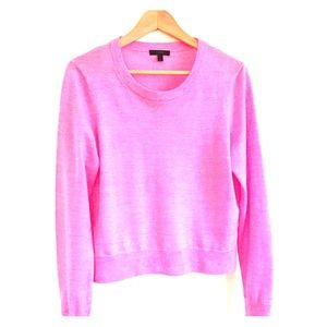 J Crew 100% Merino Sweater in Neon Pink Heather